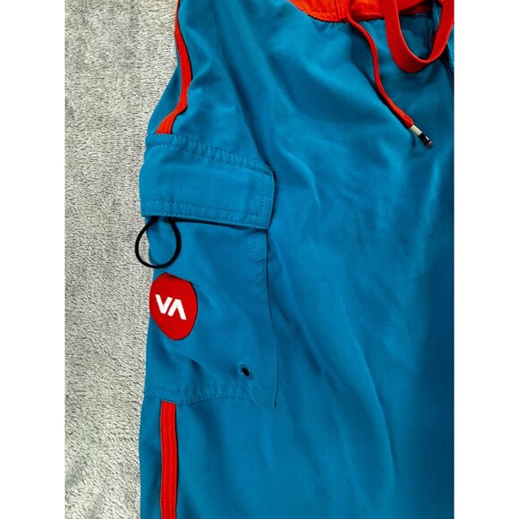 RVCA Performance Stretch Boardshorts Mens Size 29 Blue & Red Hybrid Swim - Picture 5 of 9